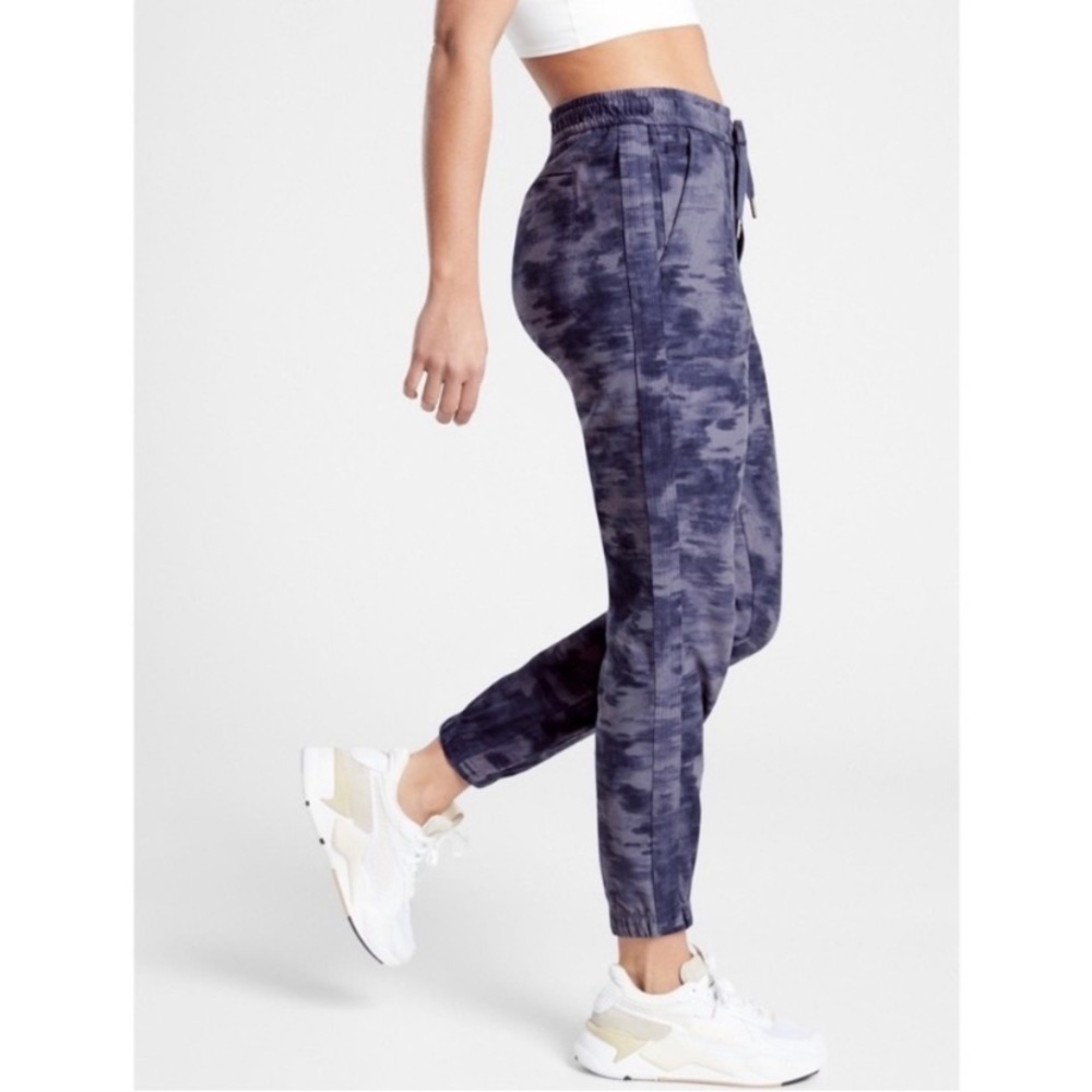 Athleta Farallon Printed Blue Lounge Casual Sweatpant Jogger Pants Size 0